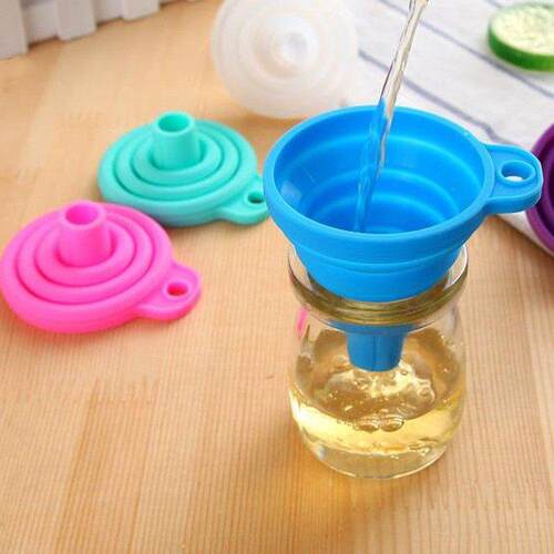 Silicone Foldable Funnel with Large Mouth Suction Nozzle, Gr
