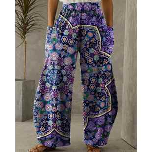 women waist retro loose leg pants streetwear street casual