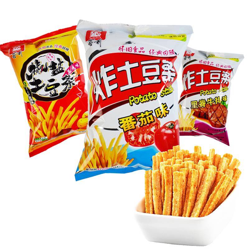 喜利椒盐土豆条怀旧风味薯条零食膨化食品儿童喜欢的休闲小吃