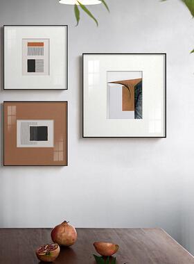 现简约抽象画客厅书房餐厅油画装饰画北欧艺术橙色壁画饭厅