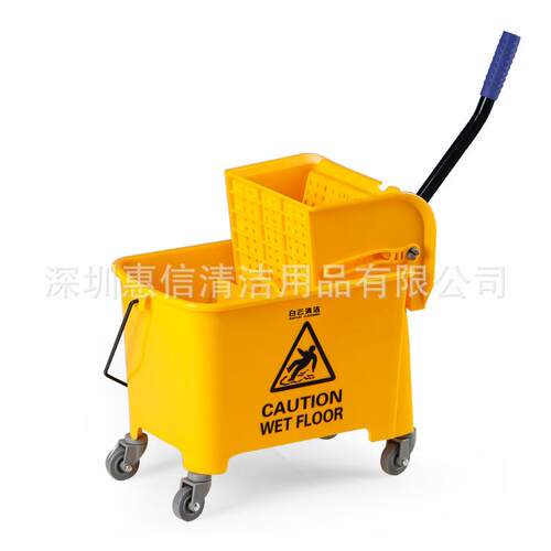 清洁单桶榨水车柞水轻便保洁家用挤水拖把下压式侧压式拖地桶
