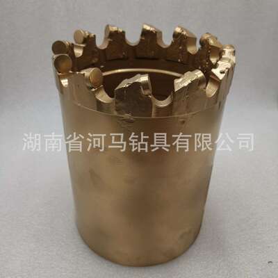 锚索锚固146跟管套管钻头波纹管潜孔锤扣复合片取芯金刚石PDC钻头