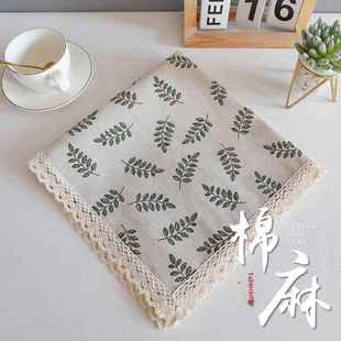 桌布织物棉麻花边学生桌风格田园小清新花边咖啡桌布矩形桌布