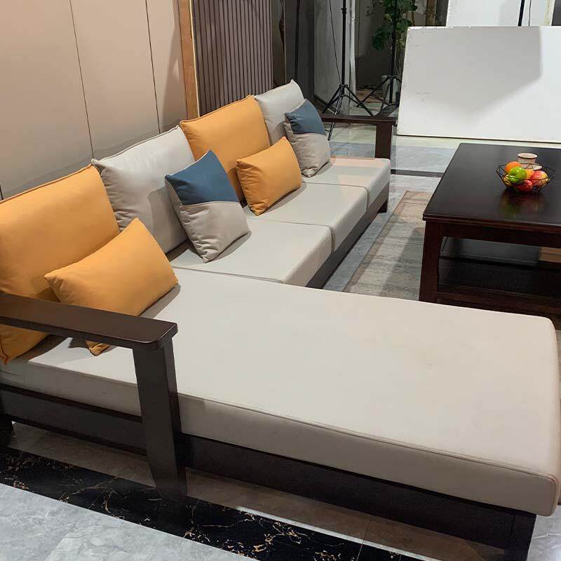 新中式时尚橡木沙发全实木中式贵妃现代中式小户型简约胡桃木沙发