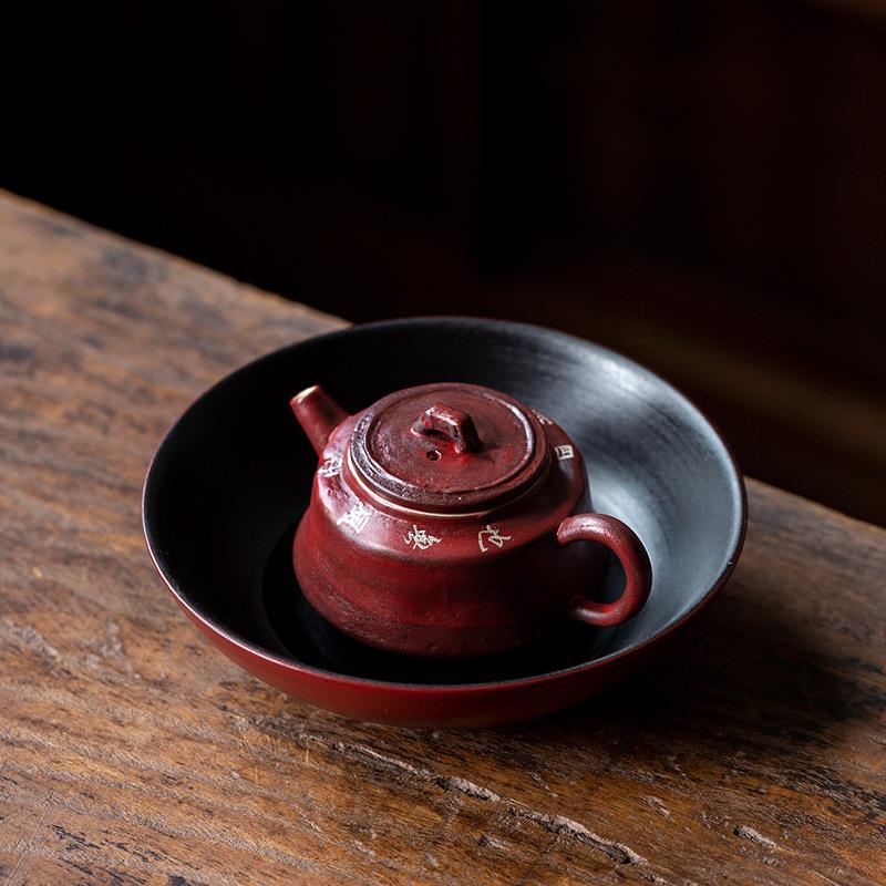 山楂红粉引茶壶手工粗陶泡茶壶单壶带过滤家用功夫小茶壶泡茶单壶