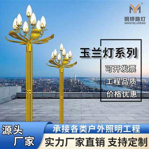 源头厂家8米10米led玉兰灯高亮度市政中华路灯广场大型景观灯