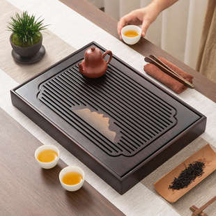 功夫茶具整套装 茶盘家用托盘2025新款 竹实木沥水储水干泡小型茶台
