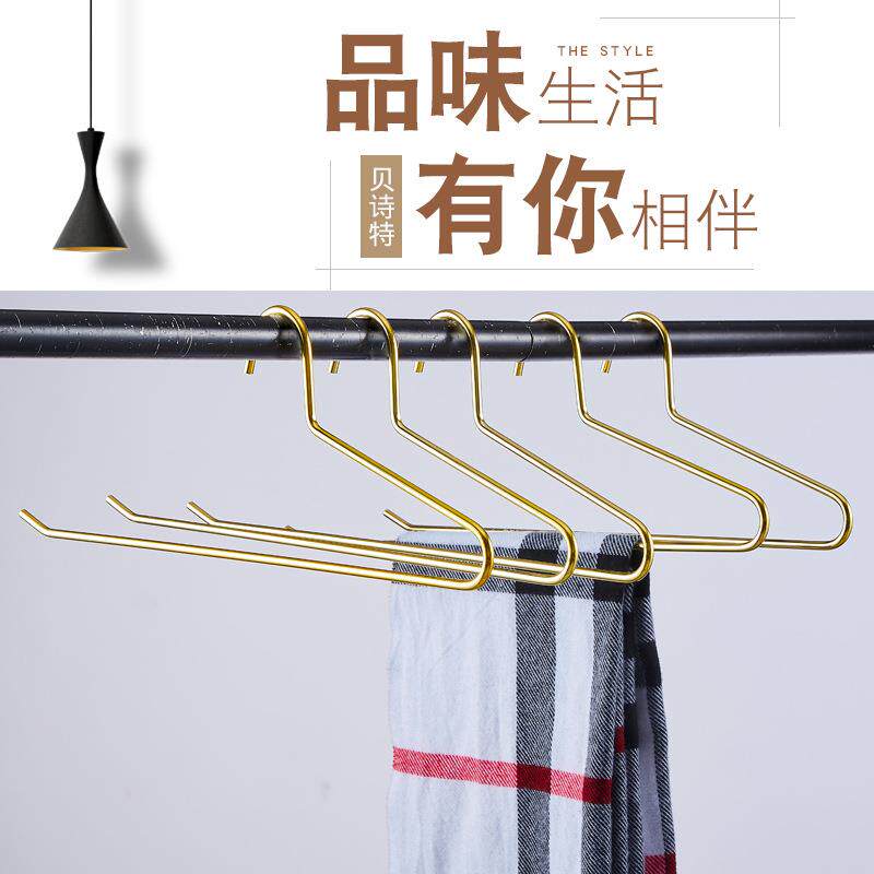 订制金属西裤架金色无痕衣架裤架玫瑰金家用服装店2字衣撑衣挂架