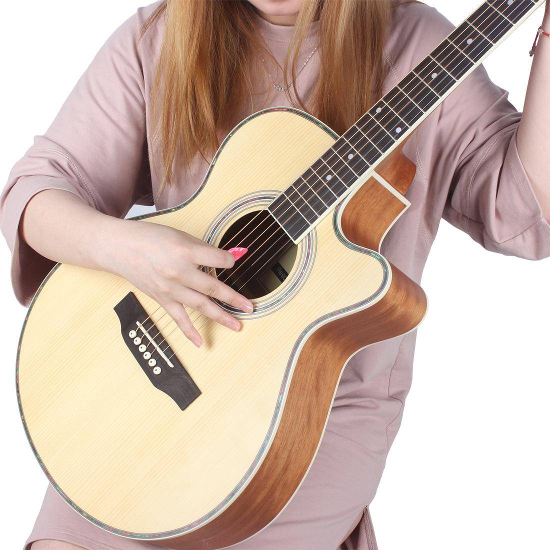40寸民谣吉他亮光云杉沙比利吉他进阶guitar男女学生成人吉他乐器