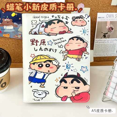 蜡笔小新A5皮质卡册可爱搞怪可拆卸四宫格拍立得三寸小卡收纳相册