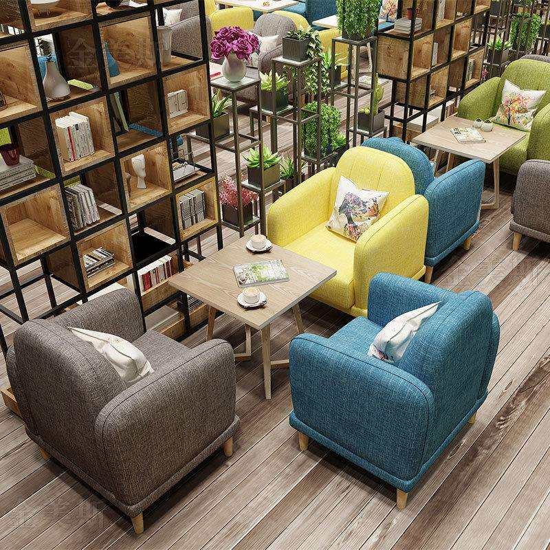 咖啡厅沙发,奶茶店卡座家具休闲清新西餐厅甜品店桌椅组合实木茶