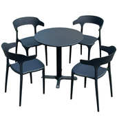 T网红露天外摆区桌椅组合户外奶茶店咖啡休闲阳台休息区洽谈圆桌