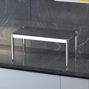 单层台面置物架厨房用品灶台分层架1层微波炉架烤箱架白钢可定制