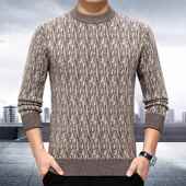 加厚套头爸衣羊绒衫 冬季 年男毛士爸羊毛衫 半高打领保暖 中8129