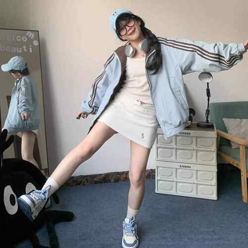 双面穿外套女开春季2025新款韩系穿搭条纹夹克宽松学生薄款棒球服