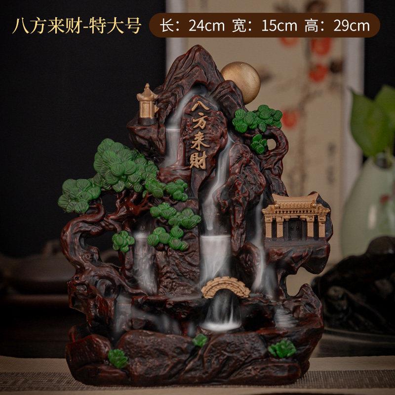 倒流香炉家居摆饰招财玄关装饰特大号八方来财客厅生财摆件聚宝盆