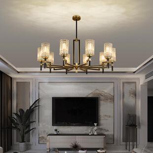 大气餐厅新中式 新款 铜灯具 风格 全铜轻奢水晶吊灯客厅现代简约中式