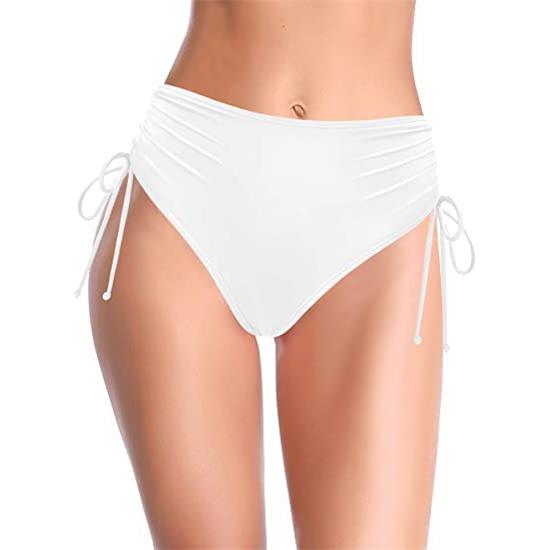 Womens Waist Bottom Swimsuit High Bikini Drawstring Twist