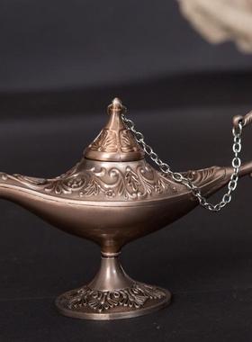 欧式金属合金工艺品摆件阿拉丁神灯许愿灯生日新婚礼摄影拍照道具