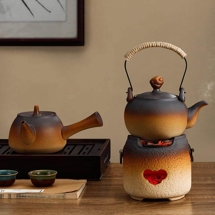 围炉煮茶室内家用器具全套烧烤炉烤火炉子碳炉陶土炭炉烤茶套装