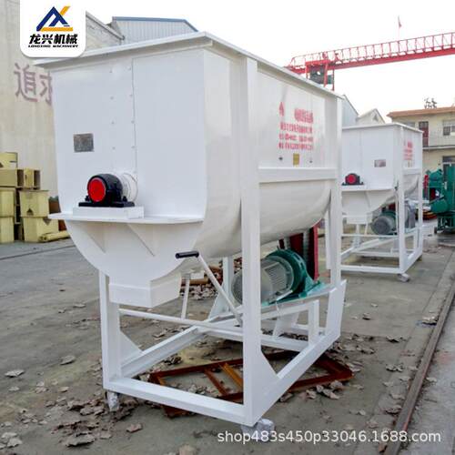 家禽水产饲料混合设备牛羊草料搅拌机卧式小型养殖场饲料机