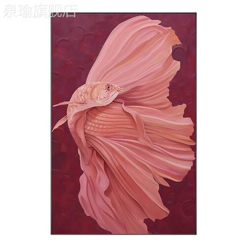 网红《年大年鱼锦鲤意寓好唯有美聚气财入户玄关挂画》走廊对面装
