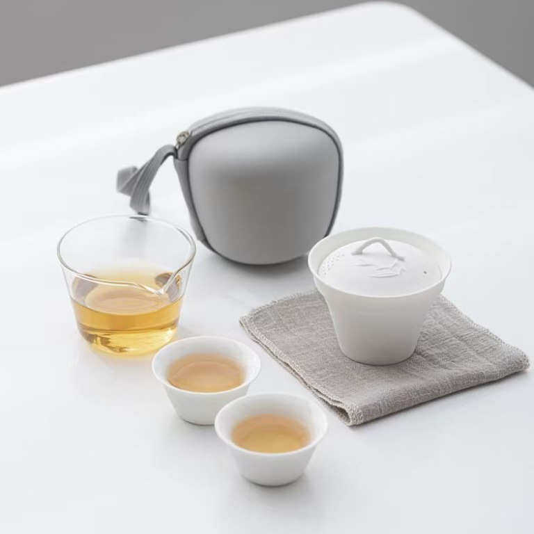 竹君陶瓷快客杯便携式旅行茶具套装一壶二杯户外泡茶便携个人随身,餐饮具,旅行茶具,淘宝优惠券,粉丝福利购,淘宝优惠卷