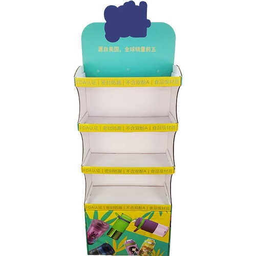 商超纸货架 超市展览咖啡茶杯促销多层移动落地立式水杯纸展示架