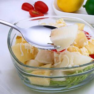 Set Spoon steel cutlery Fork Tablewellware Salad Gold