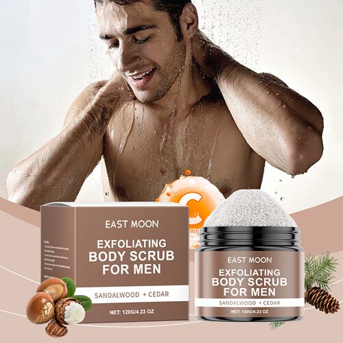East Moon Sandalwood Cedar Men's Body Scrub - Refreshing, No