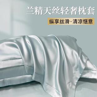 天丝夏季 高支冰丝凉整套48x74cm轻奢 枕套双面真丝一对装