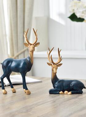创意鹿摆件家居客厅酒柜电视柜装饰品工艺品开业礼品招财办公室