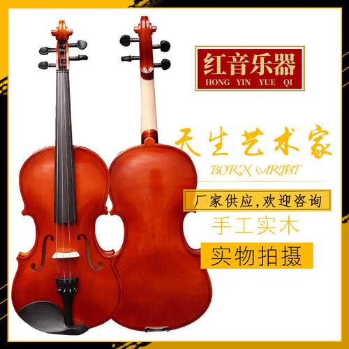 初学成人小提琴儿童小提琴4/4-8/1小提琴初学者 红音乐器高音质