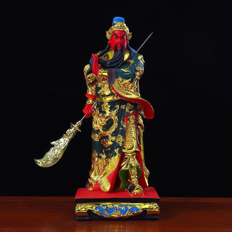 武财神关公关二爷提刀家用树脂神像桌面摆件送礼人物客厅玄关招财