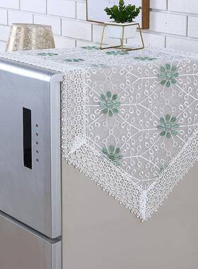 P66冰箱盖单开对双开门洗衣机罩冰箱防尘罩蕾丝D油盖防巾遮布S-07