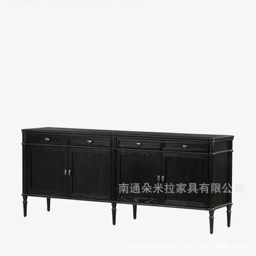 RH美式复古实木餐边柜中古风客厅玄关柜储物柜精品高端展示柜
