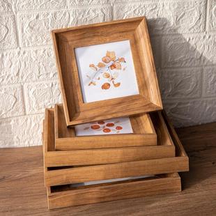 ins卡通文字正方形相框5寸6寸7寸8寸油画棒画框挂墙创意复古摆台