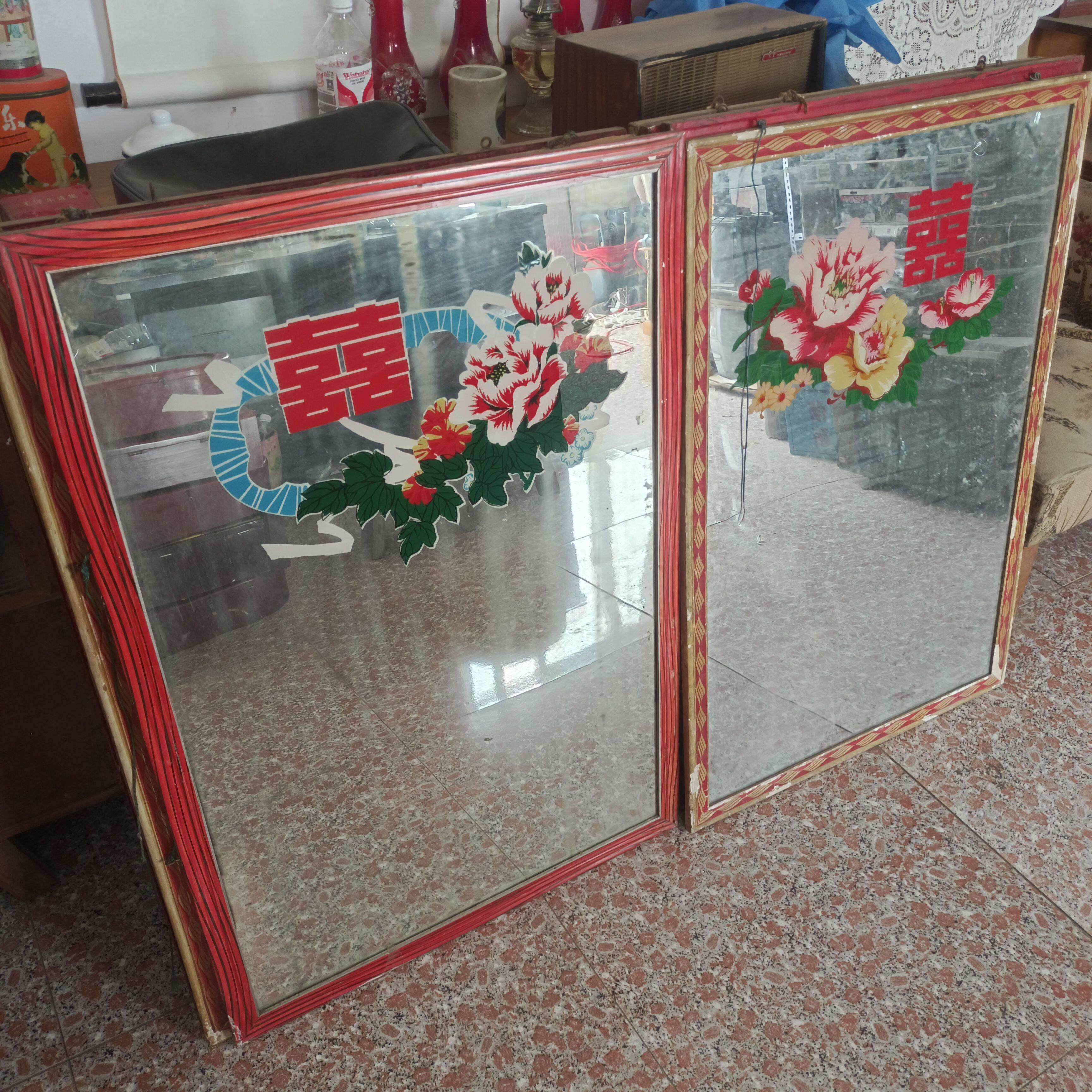民俗老物件老穿衣镜八九十年代怀旧摆件饭店装饰影视道具场景布置