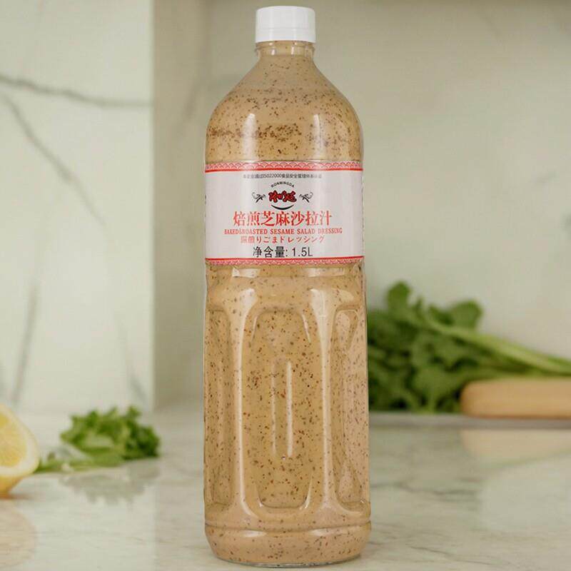 包邮 隆明达沙拉汁 焙煎芝麻口味沙拉酱1.5L*6瓶 凉拌汁水果冰草