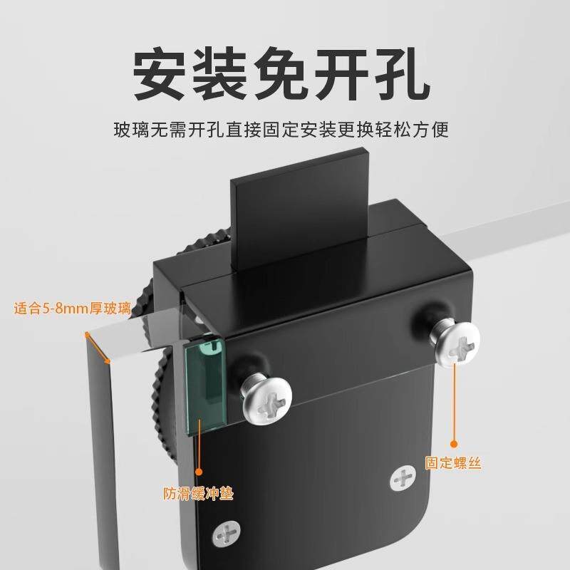 玻璃门锁免打孔橱柜展示柜门锁单开门双开门密码锁扣玻璃门中间锁