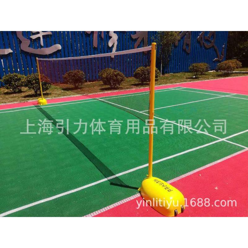 双柱羽毛球架羽毛球 式铸铁 便携式架底座羽毛球铸铁移动可网架