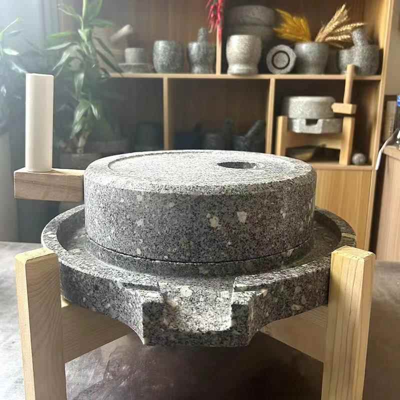 天然花岗岩高硬度磨盘老石磨家用磨盘手工石磨家用石磨豆浆机石磨
