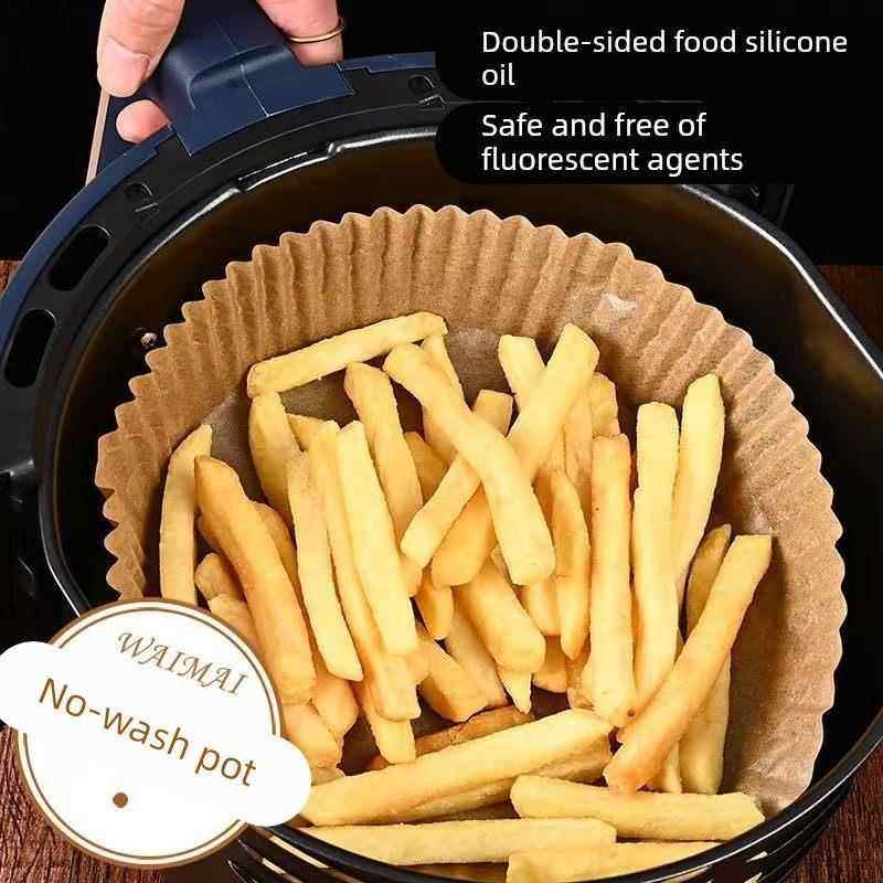 空气炸锅专用纸烤箱吸油垫纸家用食物锡纸碗电炸锅圆形烘焙硅油纸