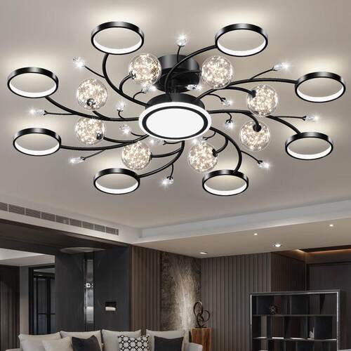 客厅吊灯现代简约大气家用卧室灯吸顶灯北欧轻奢灯具组合全屋套餐