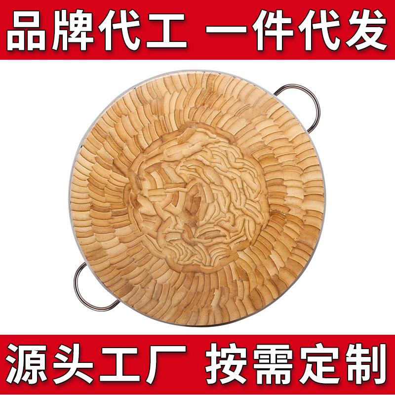 砍骨砧板竹菜板圆形切菜墩大号加厚商用案板酒店卖肉摊砍肉剁骨板