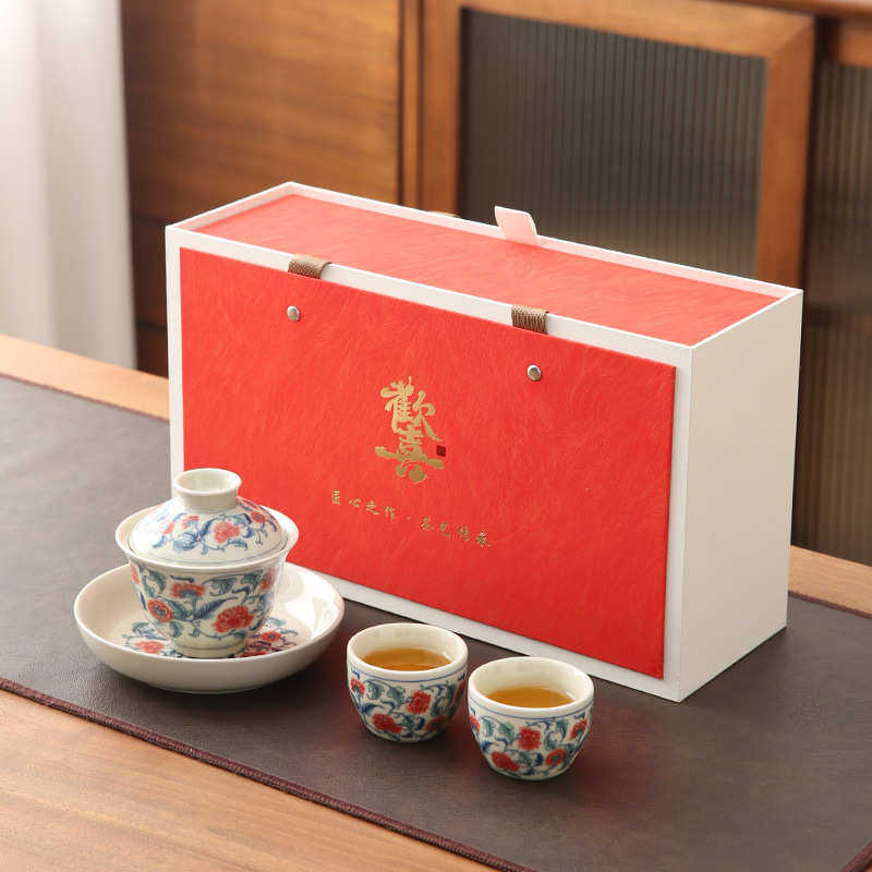 复古青花三才盖碗茶杯单个喝茶茶碗泡茶高档功夫茶具敬茶碗伴手礼,餐饮具,盖碗,淘宝优惠券,粉丝福利购,淘宝优惠卷