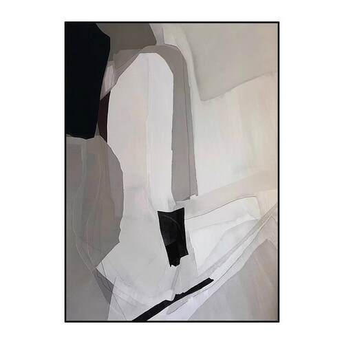手绘油画抽象客厅装饰画黑白灰玄关挂画沙发背景墙大幅落地肌理画