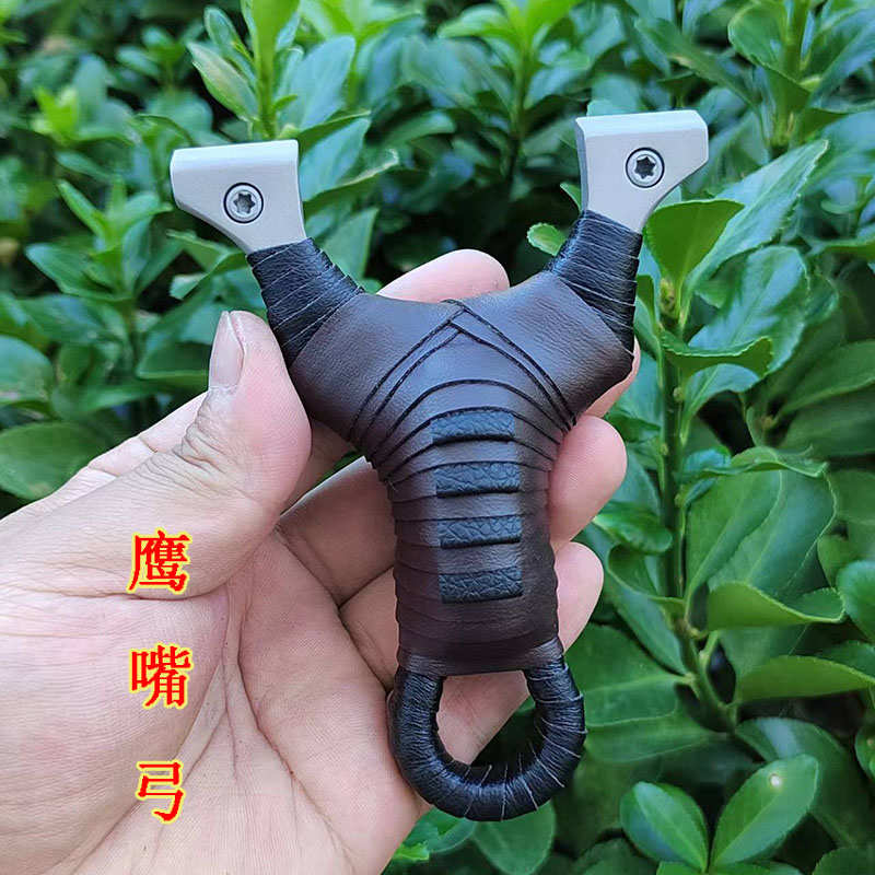 实战款鹰嘴弓夹片快压弹弓不锈钢线切割瞄打精准淮式斜头免绑户外