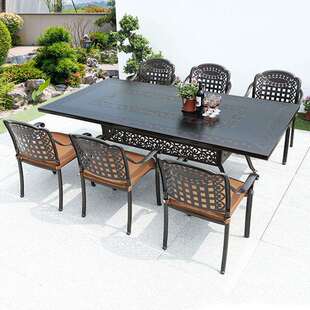 户外桌椅雕刻台铝合金椅餐桌椅室外花园别墅休闲户外铸铝家具组合