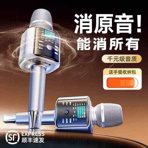 H9话筒音响一体麦克风K歌无线音箱声卡唱歌户外家用家庭ktv卡拉ok